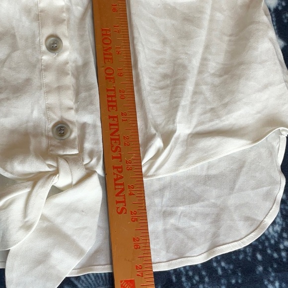 NWOT Calvin Klein Off-White Linen Blend Button Down Blouse in Size M. - Picture 8 of 12